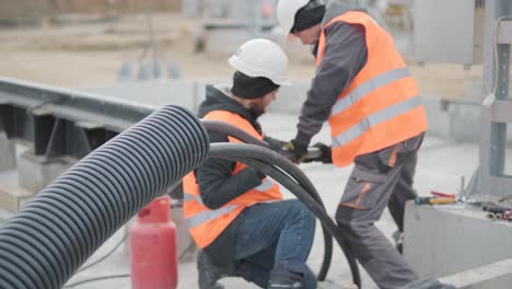 installation work during the construction of a transformer substation, installation of an electrical cable