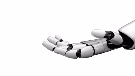 robot hand on white background and green screen generated by 3d rendering.