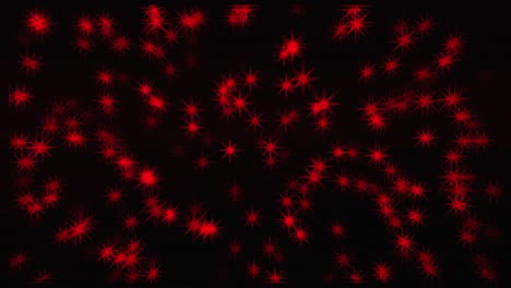 animation of red starry shaped bokeh with cromatic distortion