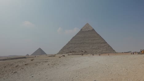 the great pyramids go giza standing tall in the desert. cairo, egypt