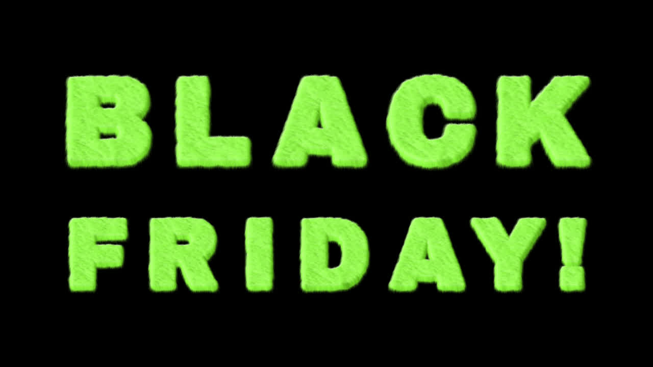 Black Friday Text with Fluffy Green Font
