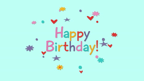 animated closeup happy birthday text with confetti 1