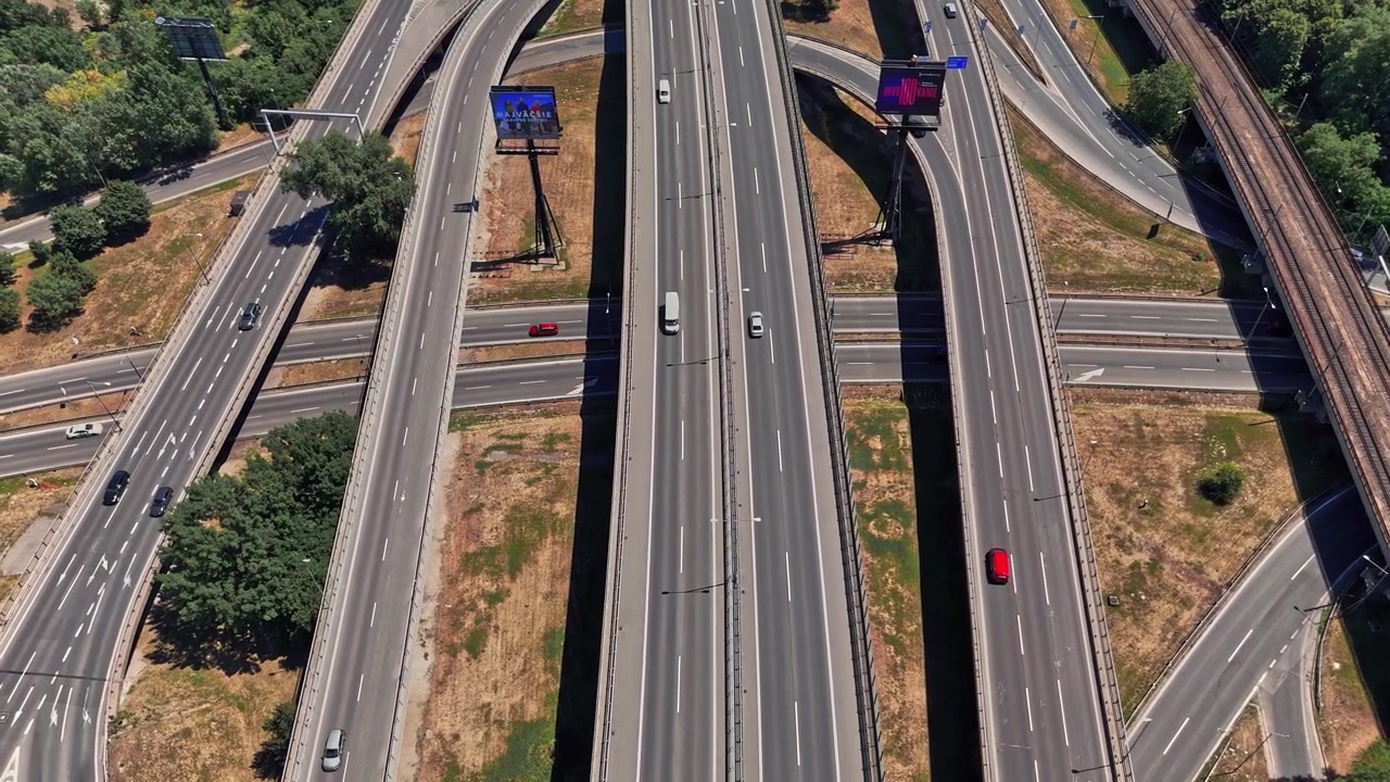 View of highway and rail crossing in Bratislava Slovakia