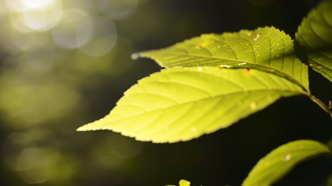 Capturing the Beauty of Sunlit Green Leaves in Nature, Highlighting Their Vibrant Color and Intricate Details Against a Softly Blurred Background