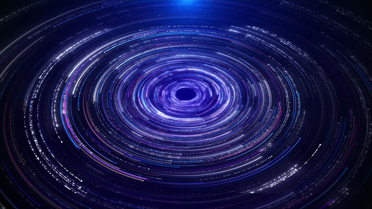 Abstract particles tunnel glowing wormhole motion background big data ai artificial intelligence