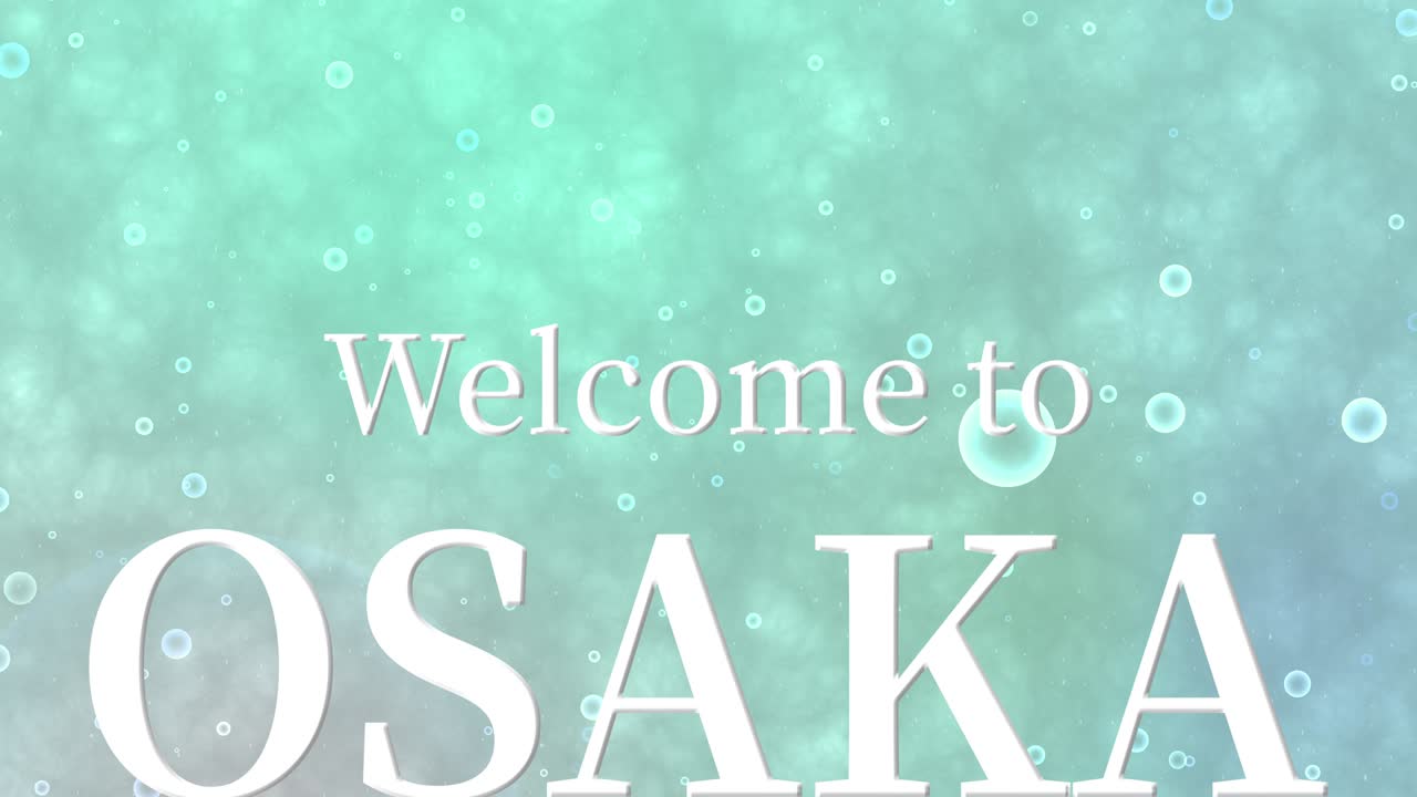 오사카에 오신 것을 환영합니다 문자 애니메이션 모션 그래픽