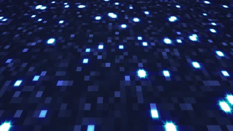 fondo de tecnología de neón azul. polígonos azules brillantes que se mueven en un ciberespacio. bucle sin costuras 4k
