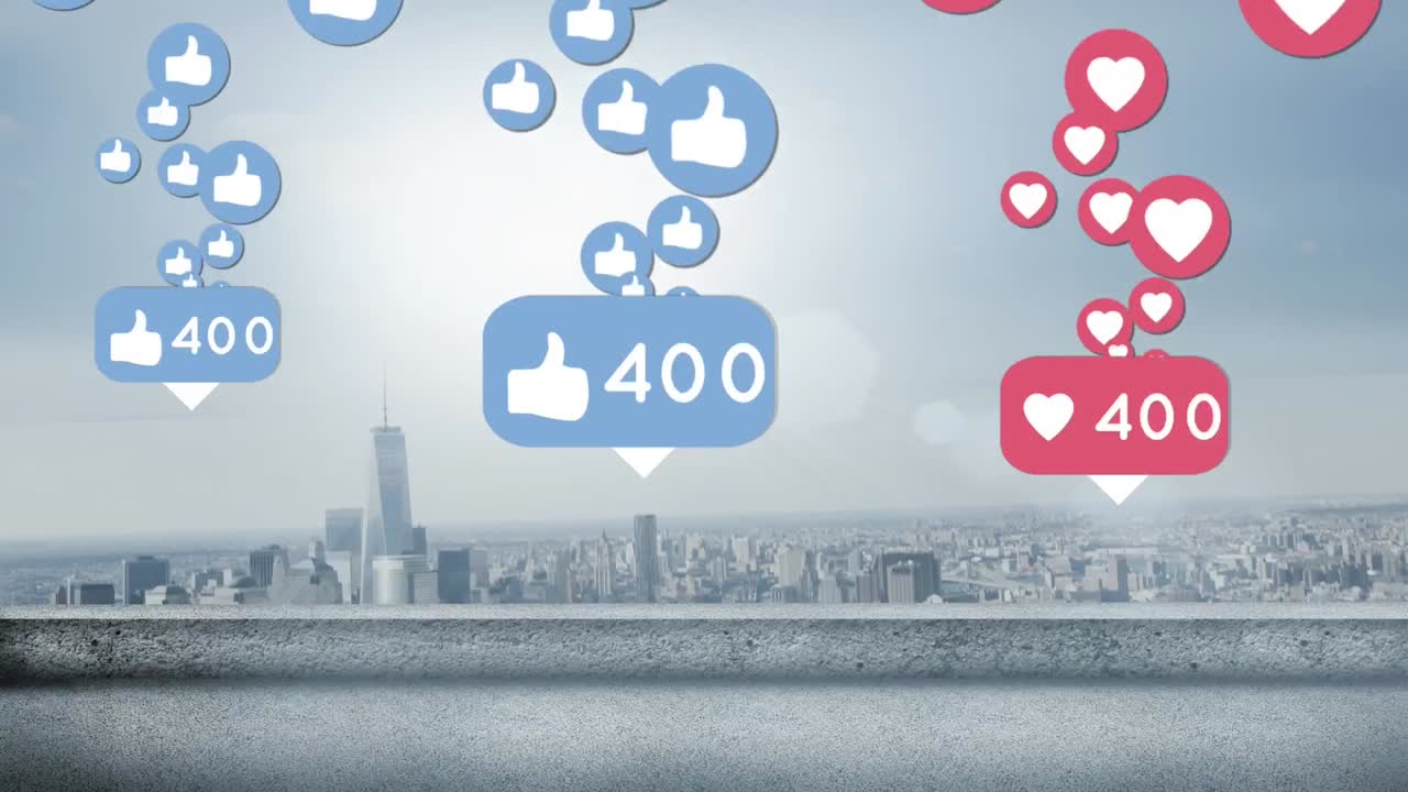 좋아하는 사람들과 마음으로 가득 찬 도시