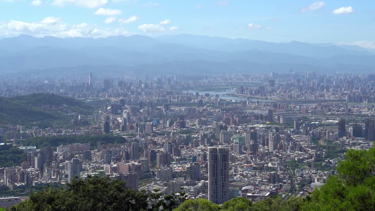 The Taipei City Skyline (View from the Mountains)