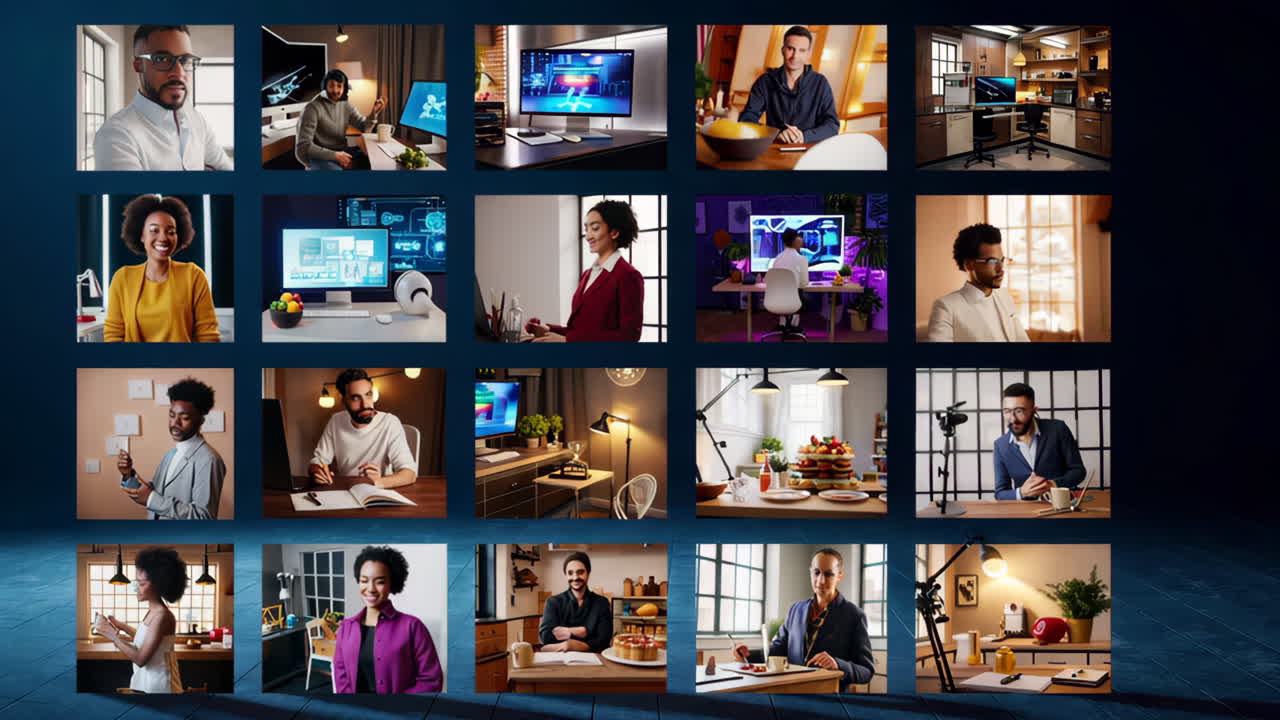 Diverse Team Working from Home