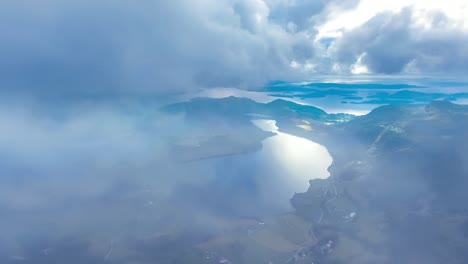 aerial footage beautiful nature norway.