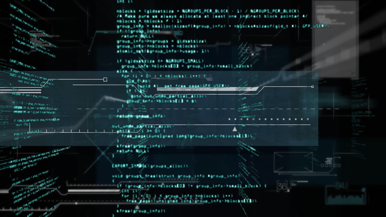 Animation of data processing and network of connections