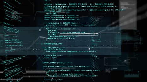 animation of data processing and network of connections