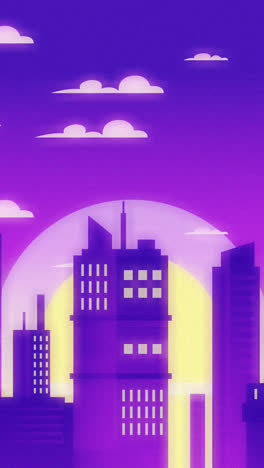 purple city sunset