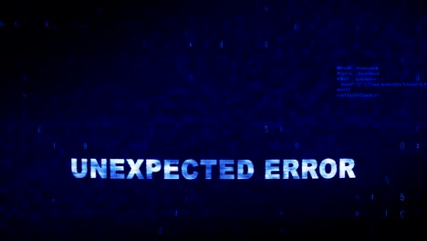 error inesperado texto ruido digital contracción glitch distorsión efecto error animación de bucle.