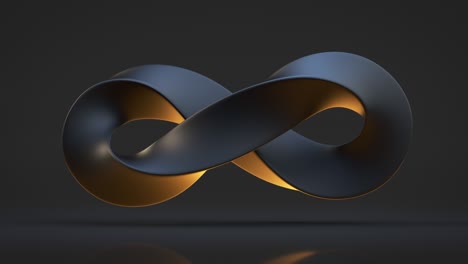 símbolo de infinito negro bucle sin costuras animación de renderizado en 3d