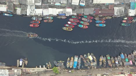 aerial view of a fishing village and its waterways