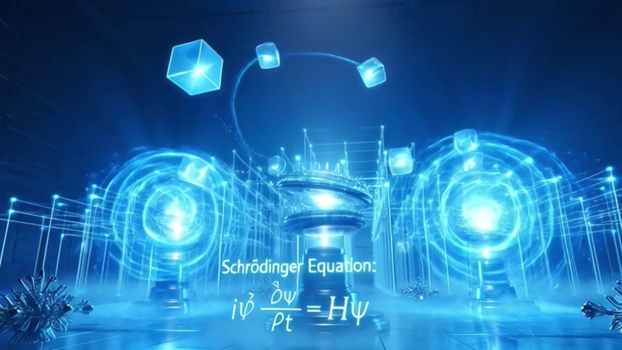 การแสดงภาพฟิสิกส์ควอนตัมด้วยสมการชโรดิงเงอร์และลูกบาศก์ข้อมูลลอยน้ำ