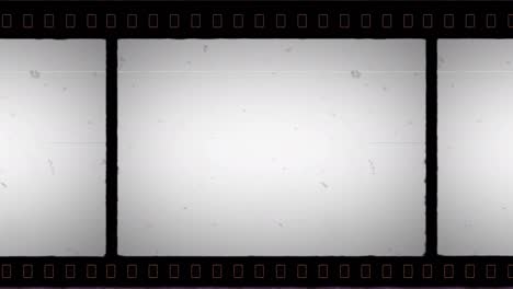 imax film frame with sprocket hole and noise, dust, hair, scratches