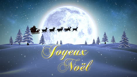 mensaje de navidad feliz con papá noel volador
