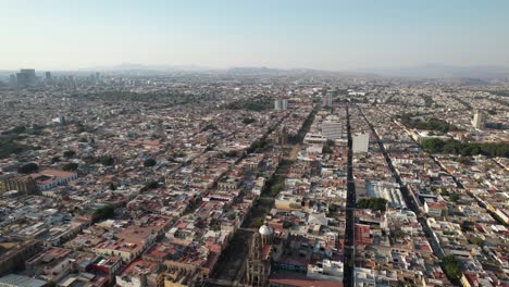 Guadalajara-Aerial-Pan-of-City-at-Golden-Hour