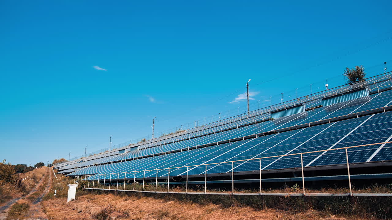 Alternative modern sunlight industry from sun. Solar panel electricity generation.