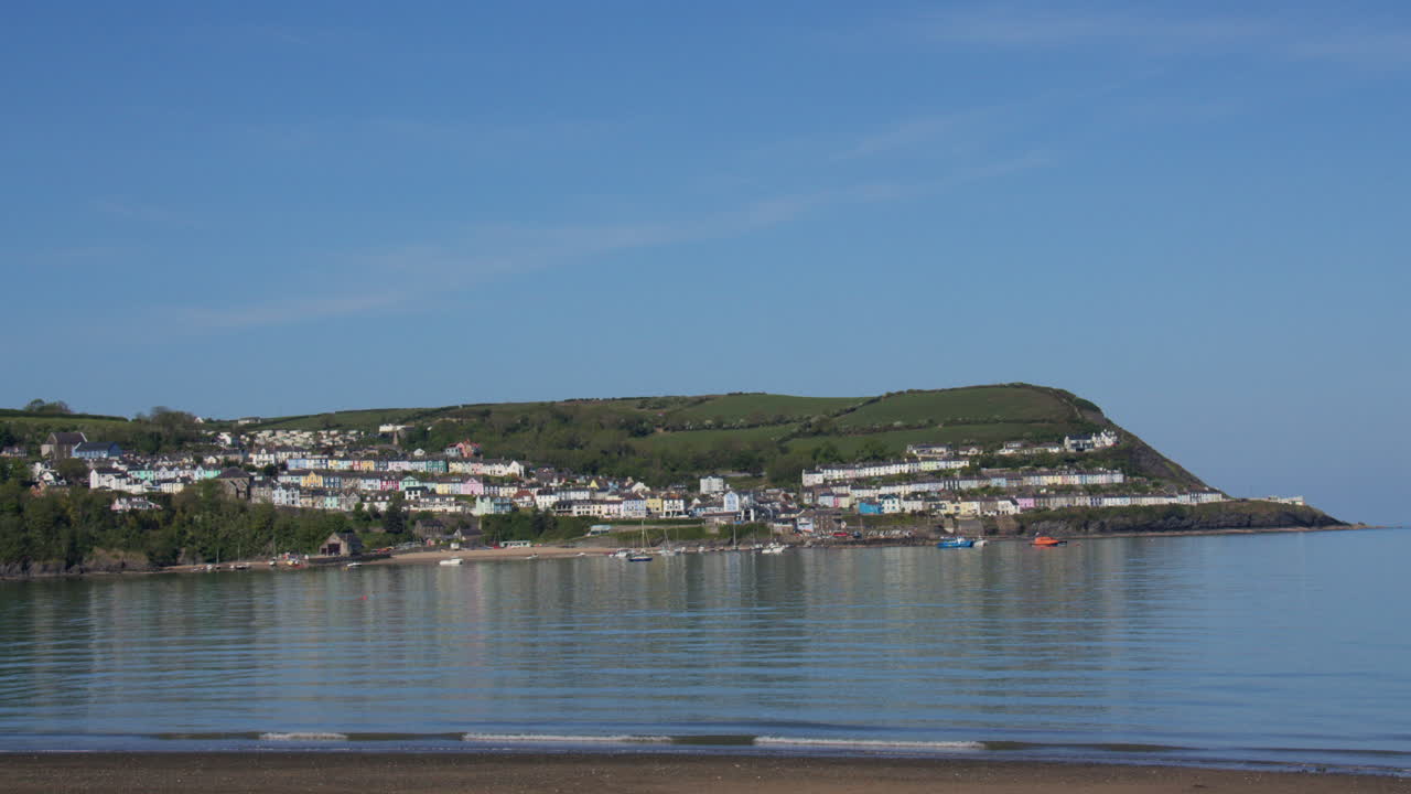 Tilting up shot of new quay bay with new quay in background