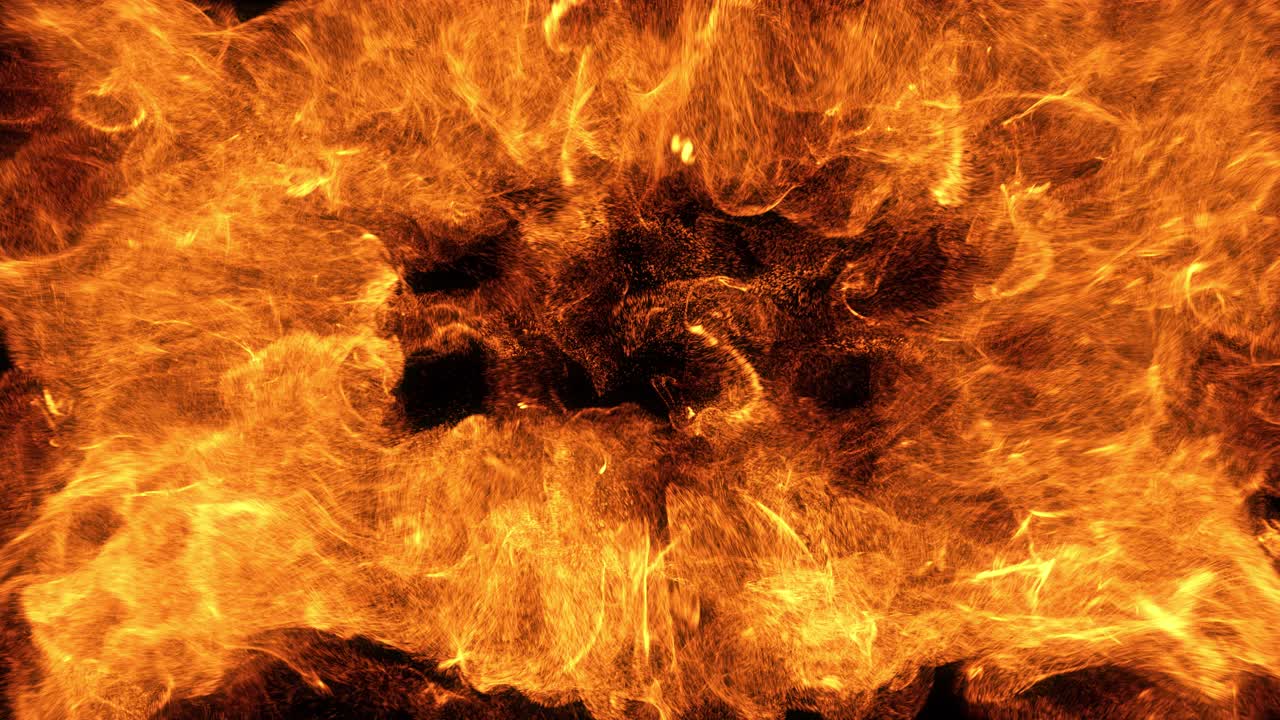 Dynamischer Ausbruch orange-roter Feuerpartikel