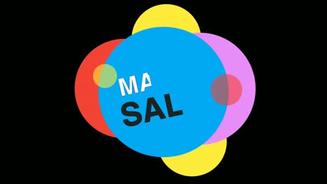 venta de marzo estilo plano pegatina pancarta colorida etiqueta pop-up animación promocional 4k. venta, descuentos, ofertas
