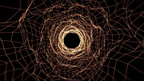 in a seamless loop motion graphic tunnel, abstract luminous lines appear. on a dark background, a futuristic loop animation