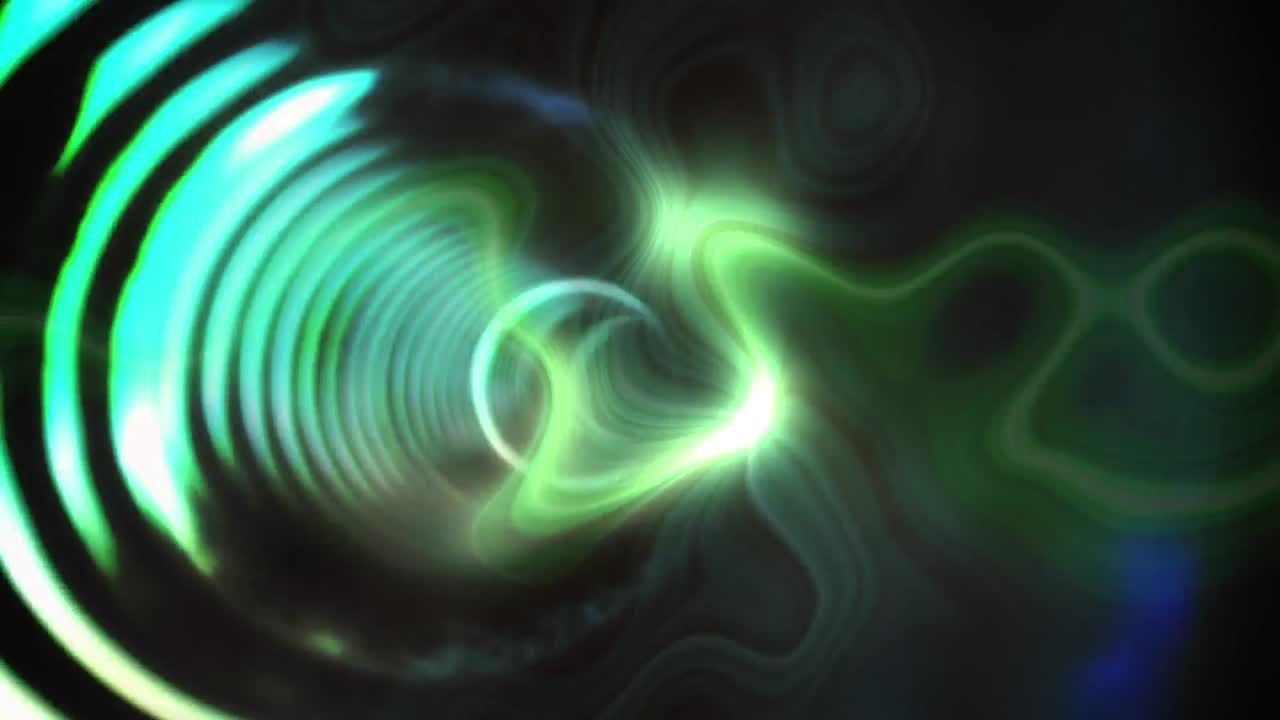 animación de círculos brillantes girando en un túnel de luces brillantes