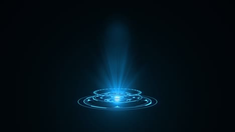 blauw hologram hud cirkel interfaces. digitale gegevens netwerk bescherming, toekomstige technologie netwerk concept. uitstekend voor elke soort van hi-tech, wetenschap, technologie of futuristische concept