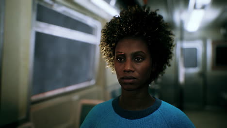 portrait of beautiful happy black woman standing