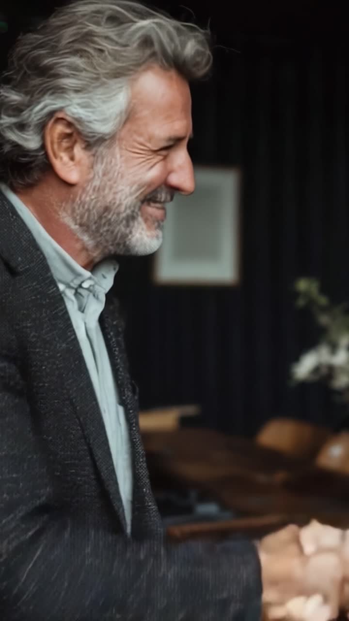 Incontro caloroso: due uomini che condividono un momento di gioia, enfatizzando connessione, fiducia e professionalità in un contesto amichevole.