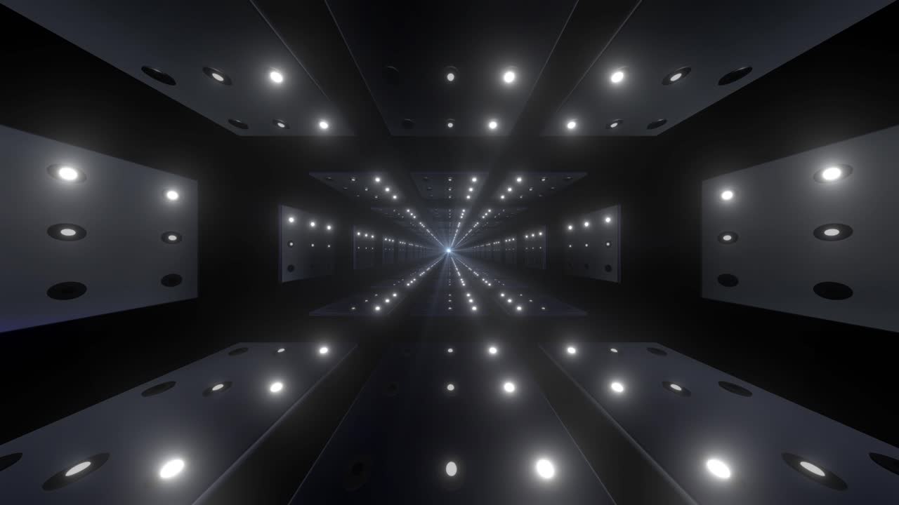 Futuristic Glowing Tunnel 3D Rendering