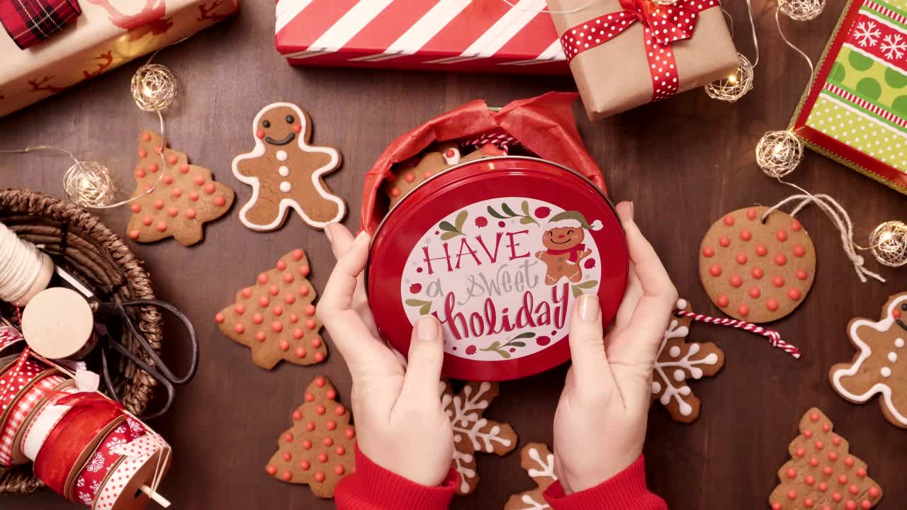 embalaje de galletas de pan de jengibre caseras tradicionales como regalos de comida.