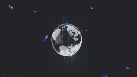animación del globo sobre pelotas de rugby con la bandera de australia