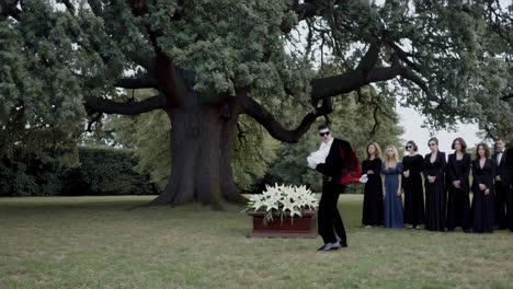 man dancing at a funeral