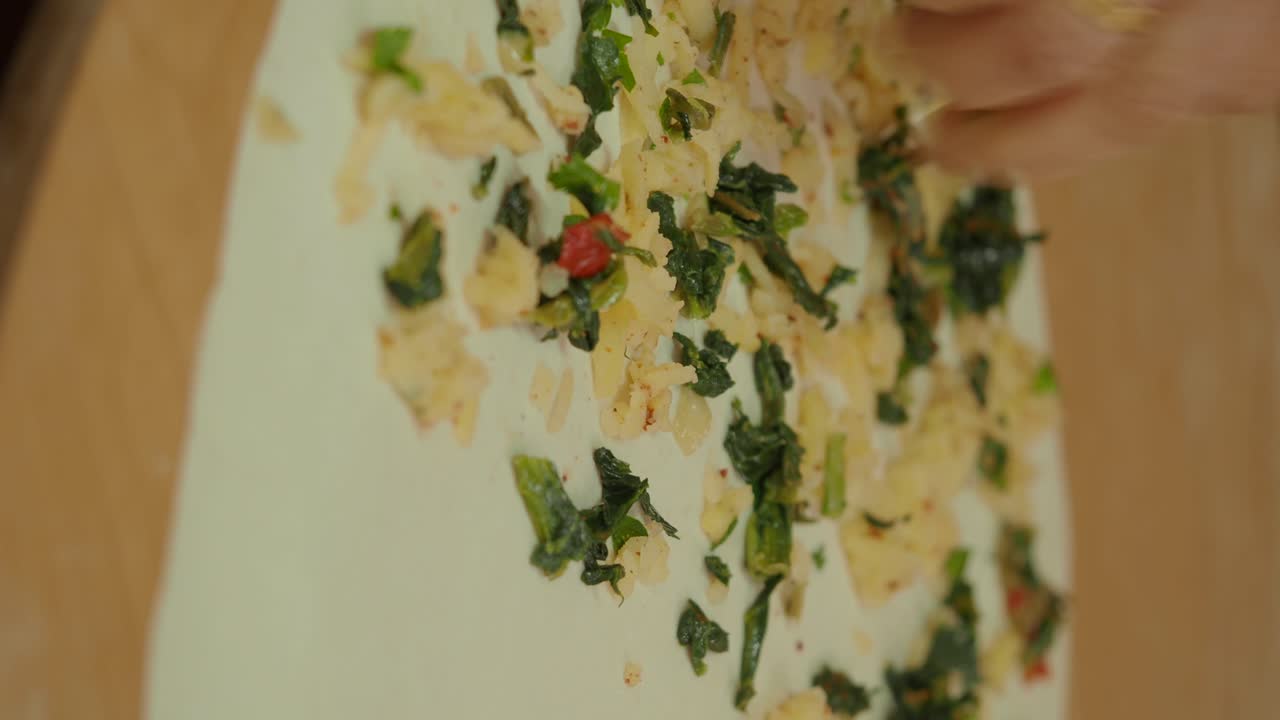 Preparing a Stuffed Flatbread