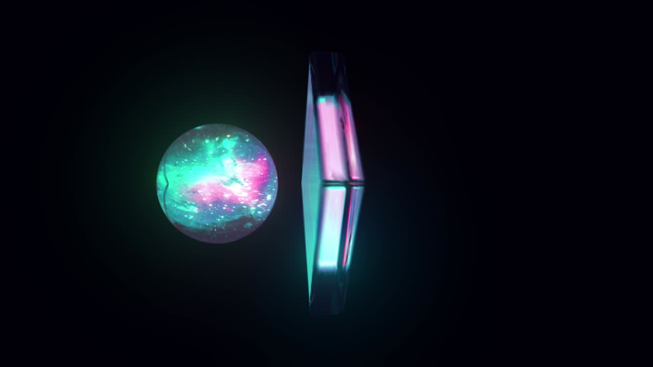 추상적인 유리 모양 루프 애니메이션