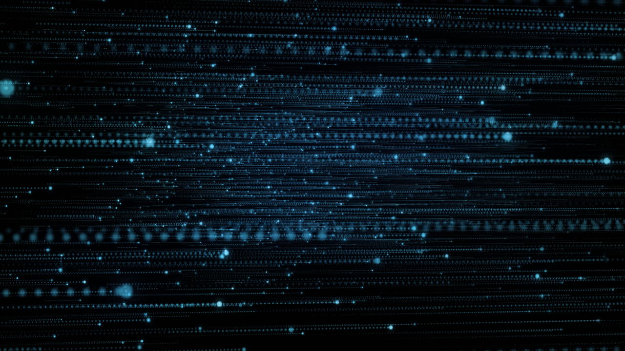 Animation of blue light spots moving on black background