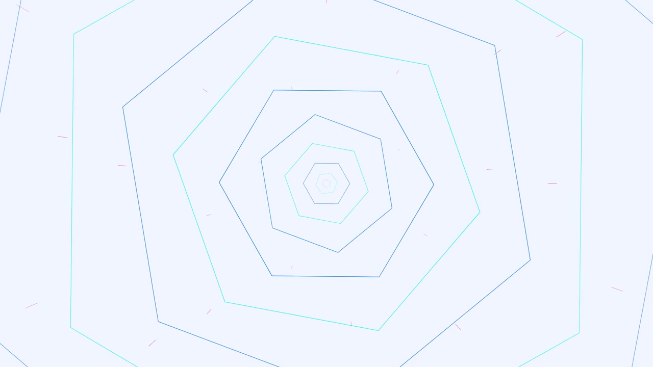 Abstract Animation of Expanding Concentric Hexagons