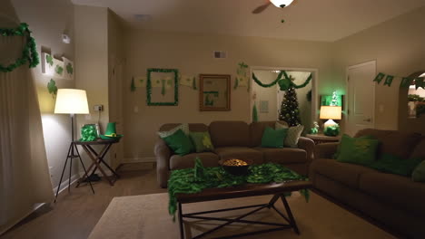 st. patrick's day decorated living room