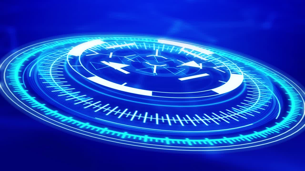 4K Futuristic Screen Button and Activates Futuristic Artificial Intelligence engine HUD circle interfaces.