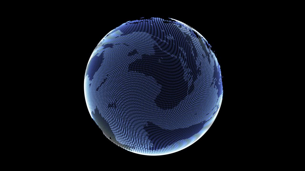 bola de plasma de energía azul de un pequeño polvo brillante en el canal alfa sobre un fondo negro.