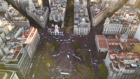 the biggest student protest demonstration in plaza de mayo square in april 23 2024, buenos aires, argentina