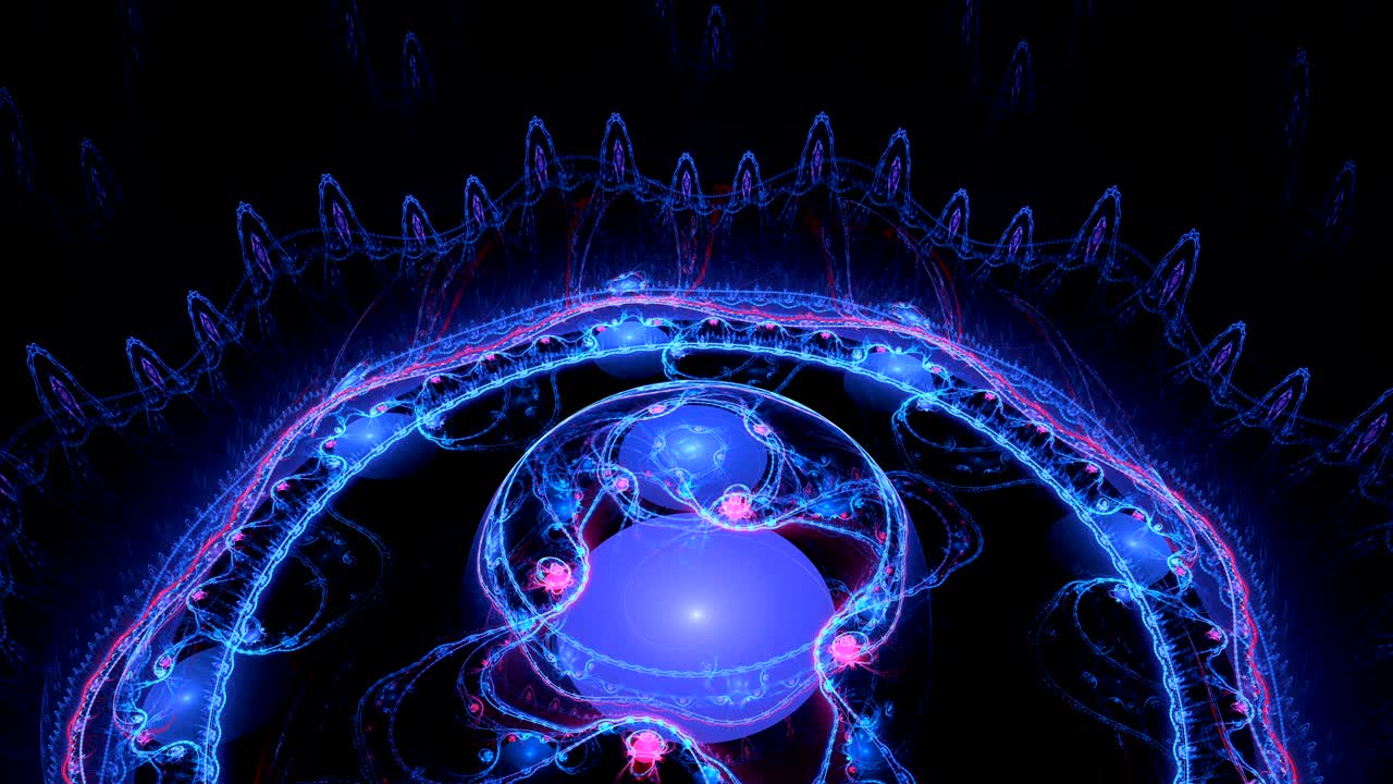 파란색과 빨간색으로 추상적인 다채로운 프랙탈