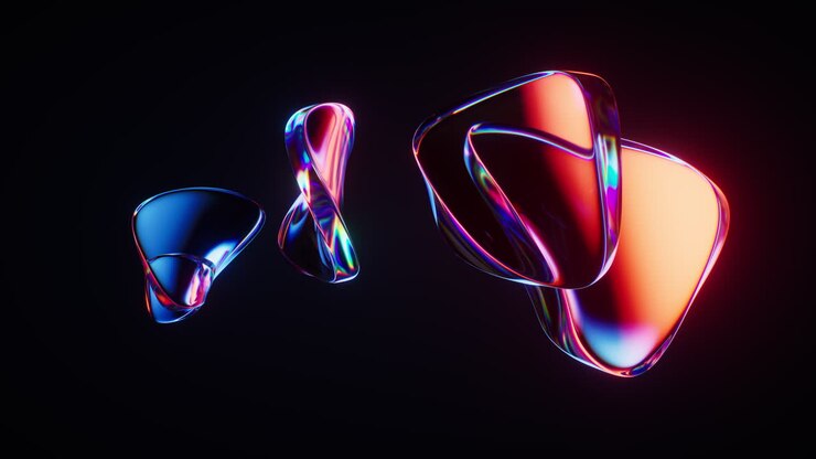 Abstract blue glass geometry background, 3d rendering.