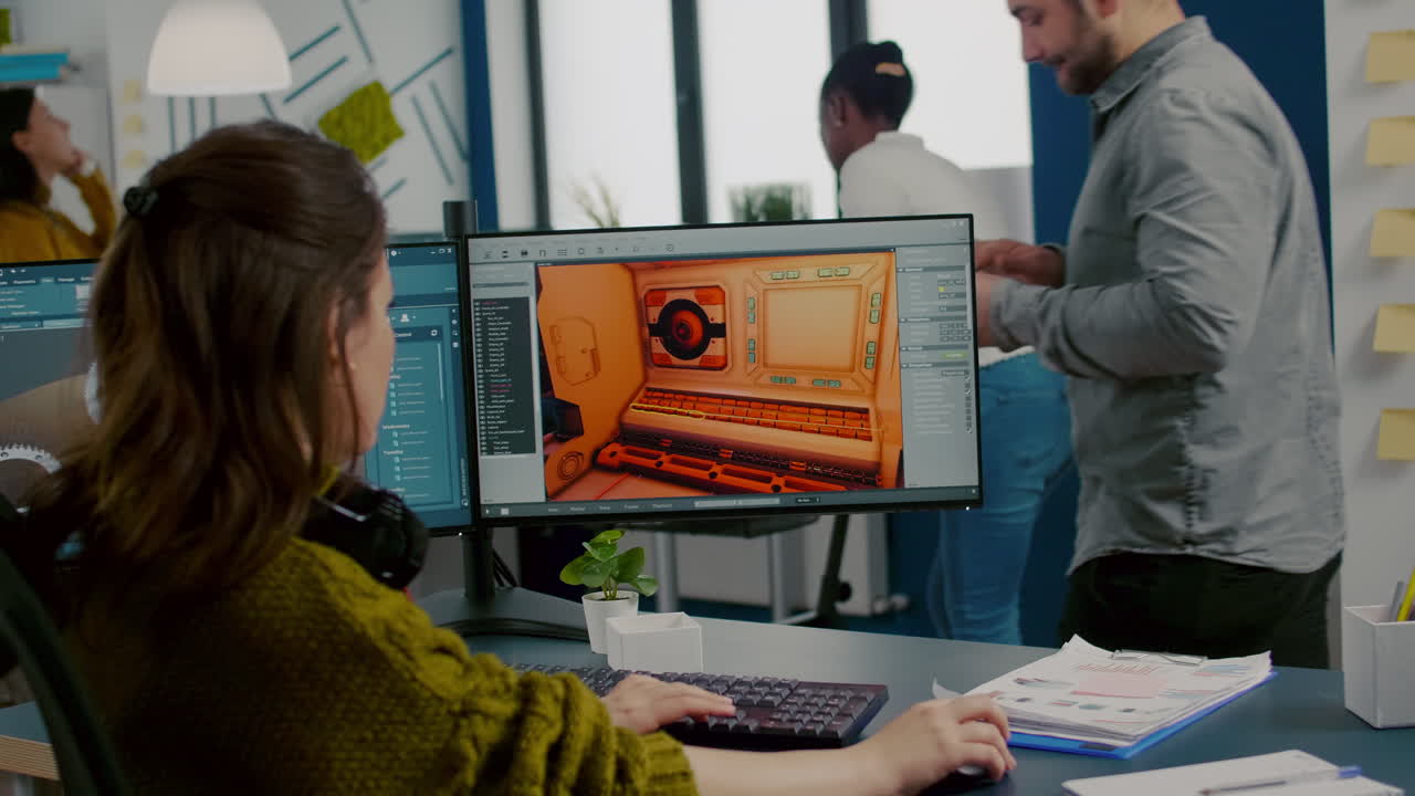 mujeres diversas desarrolladoras de software de juegos probando nuevos juegos