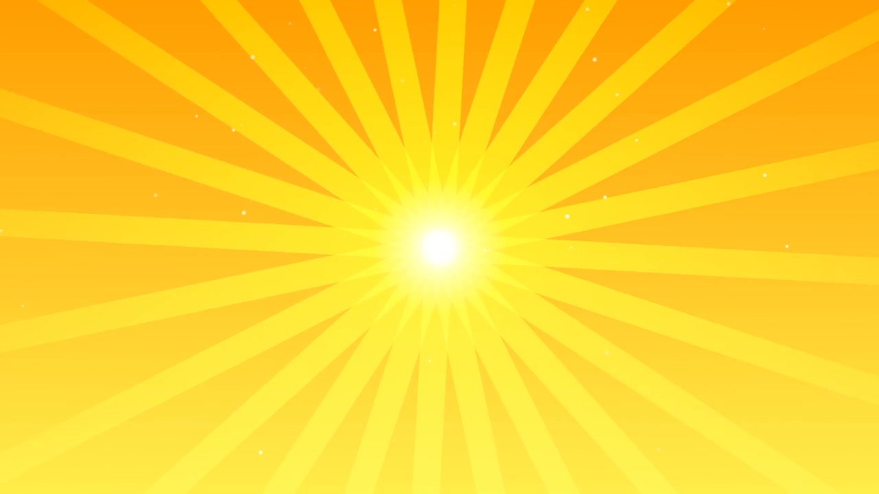 Abstract Yellow Sunburst Background with Floating Particles